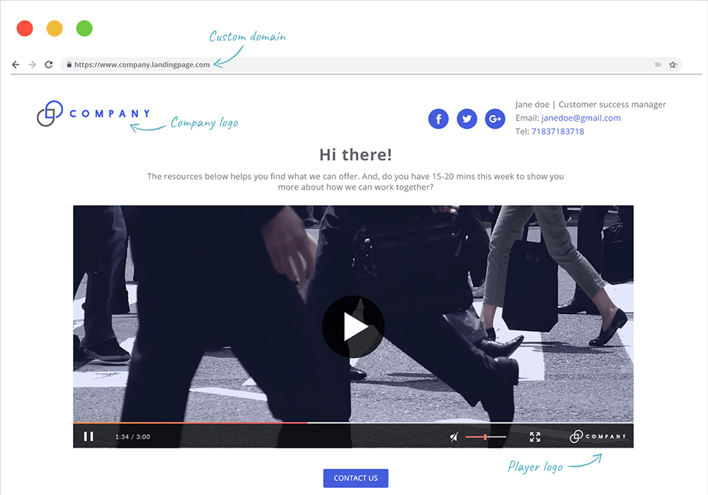 Send personalized video landing pages